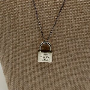 Tiffany & Co. Sterling Silver Padlock Pendant Necklace